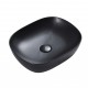 465*375*115mm Above Counter Rectangle Matt Black Ceramic Basin Counter Top Wash Basin